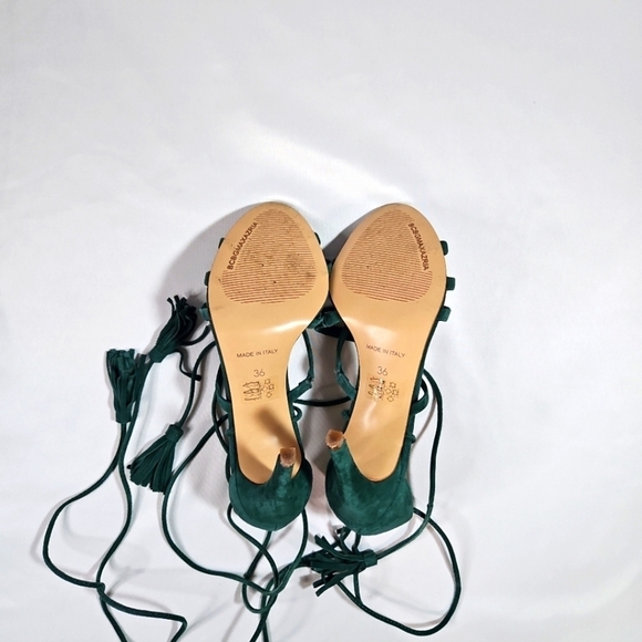 BCBGMAXAZRIA Green Suede Heels Sz 36 - Picture 5 of 8